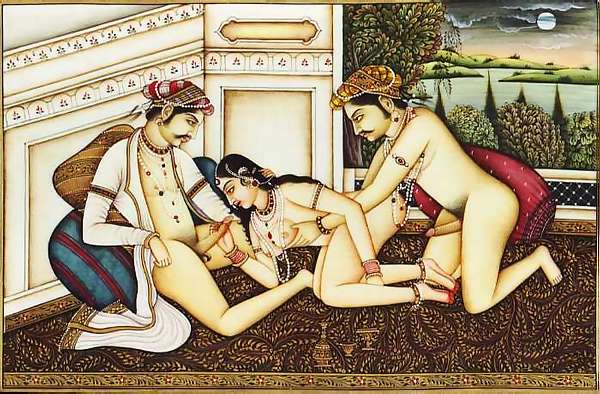 South Asia India Kamasutra Threesome Erotic Art